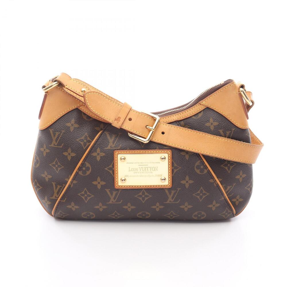 Louis Vuitton Thames Monogram Shoulder Bag Canvas Leather Brown